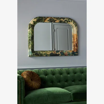 Anthropologie Judarn Floral Wood Overmantle Mirror