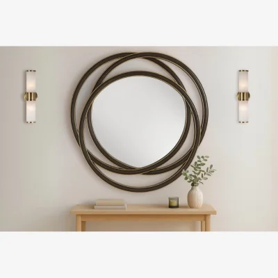 And So To Bed Argento Wall Mirror