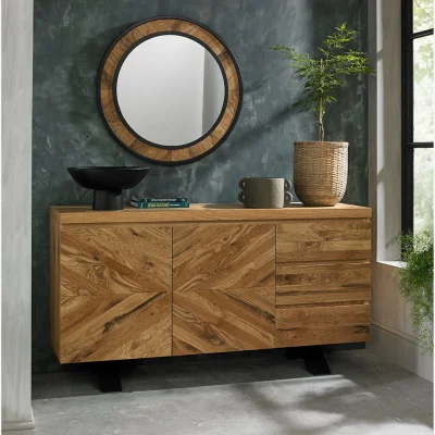 Arighi Bianchi Glendale Rustic Oak Wall Mirror