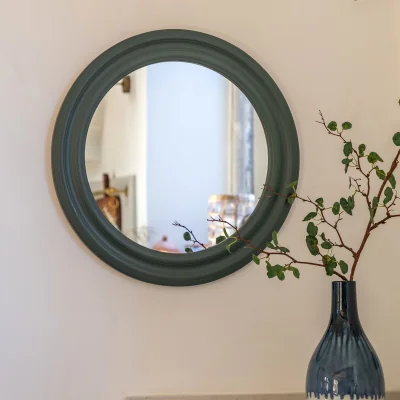 Arighi Bianchi Melbourne Small Round Wall Mirror, Green