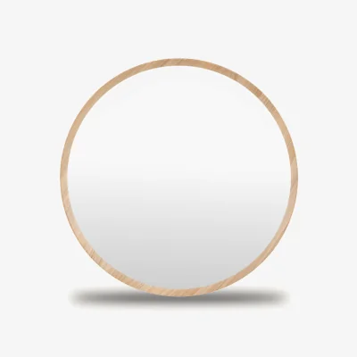 Arighi Bianchi Delhi Round Wall Mirror, Oak