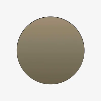 Barker and Stonehouse Large Round Smoked Glass Mirror, Round, Black Metal | Barker & Stonehouse