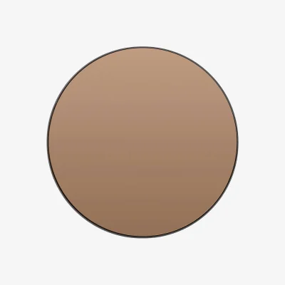 Barker and Stonehouse Round Brown Glass Mirror, Round Metal | Barker & Stonehouse