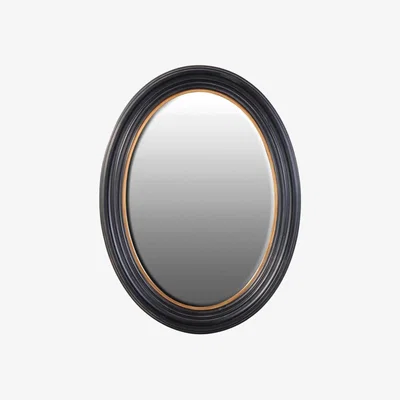 Barker and Stonehouse BLACK OVAL MIRROR, Round Wood | Barker & Stonehouse