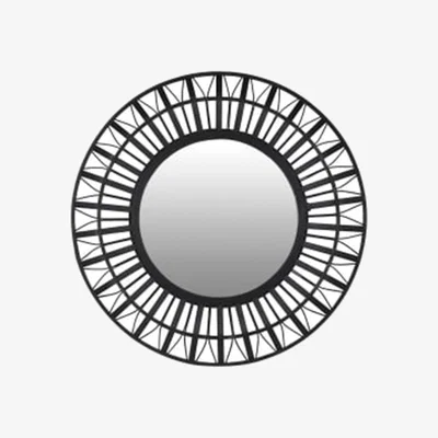 Barker and Stonehouse Black Bamboo Mirror, Round Wood | Barker & Stonehouse