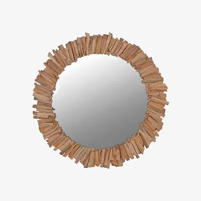 Barker and Stonehouse Driftwood Mirror, Round, Neutral | Barker & Stonehouse