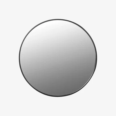 Barker and Stonehouse Large Round Dark Framed Mirror, Round, Black Wood | Barker & Stonehouse