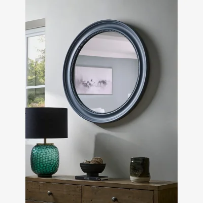 Cox and Cox Aaro Round Mirror - Ink