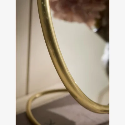 Cox and Cox Round Brass Pedestal Mirror - Large