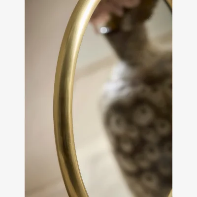 Cox and Cox Round Brass Pedestal Mirror - Small