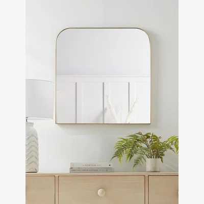 Cox and Cox Curved Topped Wall Mirror - Brass