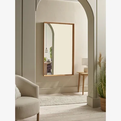 Cox and Cox Oak Deep Framed Mirror - Oversized