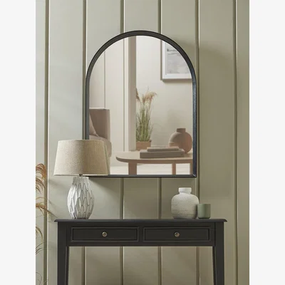 Cox and Cox Arched Black Oak Mirror