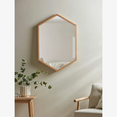 Cox and Cox Oak Hexagon Mirror