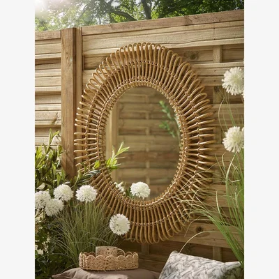 Cox and Cox Indoor Outdoor Rattan Mirror