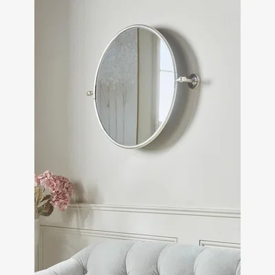 Cox and Cox French Round Wall Mirror - Antique Silver
