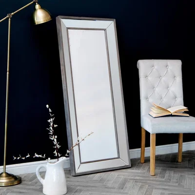 Chiltern Oak Furniture Andorra Large Distressed Frame Bevelled Glass Mirror 61 x 140cm