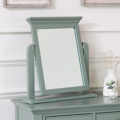 Chiltern Oak Furniture Banbury Sage Green Painted Vanity Mirror
