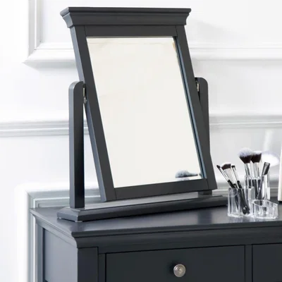 Chiltern Oak Furniture Florence Midnight Grey Painted Vanity Mirror