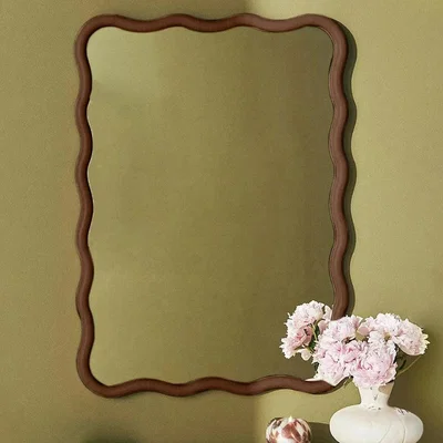 Cult Furniture £40  Off  Osaka Wavy Wall Mirror, Walnut