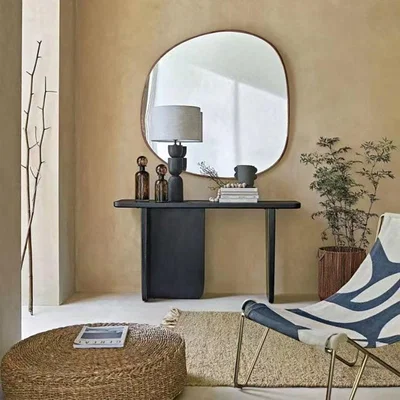Cult Furniture £20  Off  Ferne Asymmetrical Wall Mirror, Walnut