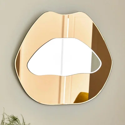 Cult Furniture Naomi Lips Wall Mirror, Gold