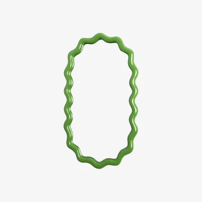 Casa by JJ Wavy Mirror in Green Oval