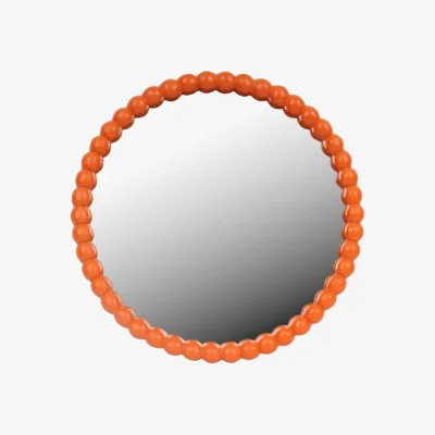 Casa by JJ Orange Ball Wall Mirror Sculptural Framing, Pure Joy