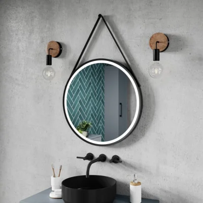Dunelm LED Round Illuminated Mirror Black
