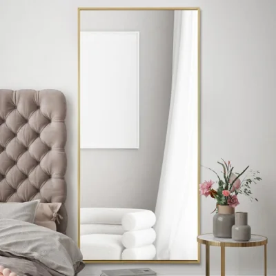 Dunelm Artus Aluminium Edged Wall Leaner Mirror Gold