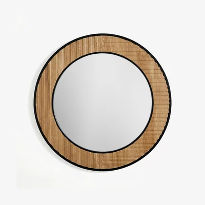 Dunelm Bryant Round Wall Mirror Brown