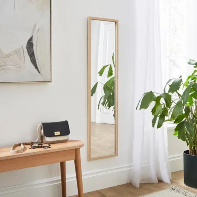 Dunelm Essentials Full Length Mirror, Wood Effect Wood (Brown)