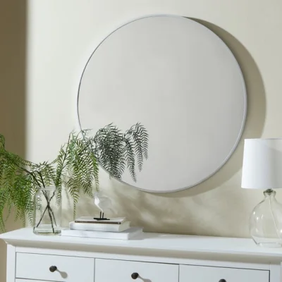 Dunelm Essentials Round Mirror 70cm Silver