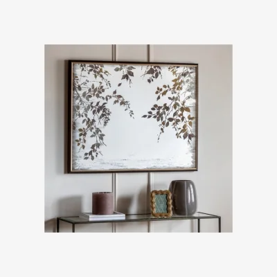 Dunelm Cedar and Sage Oriental Garden Mirror Framed Wall Art