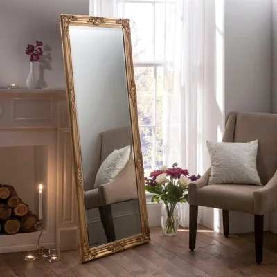 Dunelm Yearn Florence Gold Effect Effect Leaner 73x162cm Mirror Gold