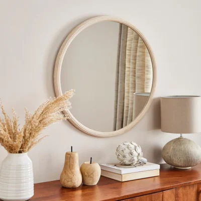 Dunelm Sandi Stone Effect Round Wall Mirror