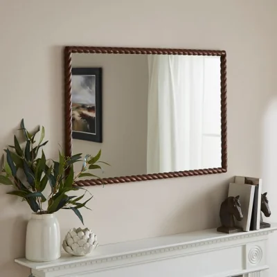 Dunelm Lucia Twisted Wood Rectangle Wall Mirror