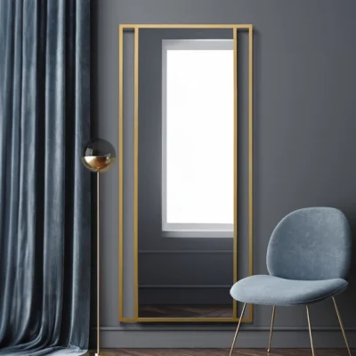 Dunelm Senestra Modern Wall Leaner Mirror Gold