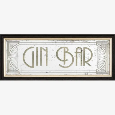 Dunelm Cedar and Sage Antique Printed Gin Bar Wall Mirror