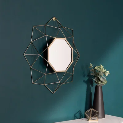 Dunelm Paoletti Geometric Brass Round Wall Mirror