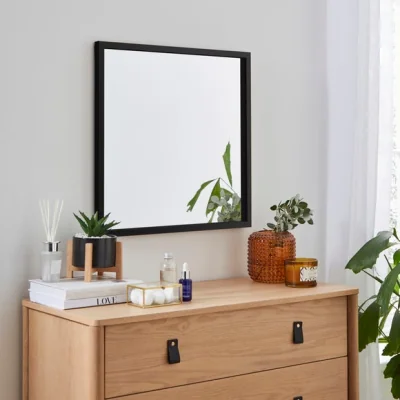 Dunelm Essentials Square Mirror, Black 55cm Black
