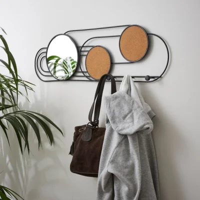 Dunelm Cork and Mirror Geometric Decorative Wall Hooks