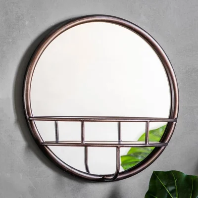 Dunelm Return - Millbury Round Wall Mirror with Shelf
