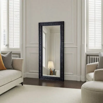 Dunelm Yearn Carved Antique Bevelled Full Length Wall Mirror