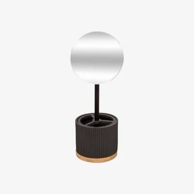 Dunelm Modern Mirror and Organiser Black