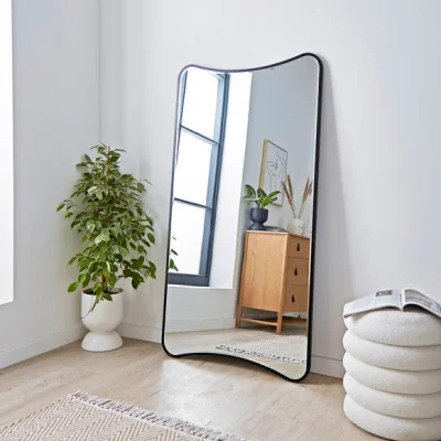 Dunelm Apartment Double Arch Leaner Mirror, 150x80cm Black