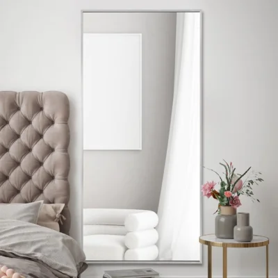 Dunelm Artus Aluminium Edged Wall Leaner Mirror Silver