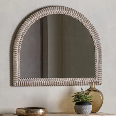 Dunelm Sawan Arched Distressed Overmantel Wall Mirror