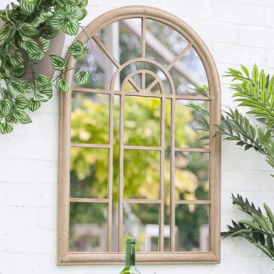 Dunelm Aston Wold Garden Arch Outdoor Mirror, Stone Effect Stone