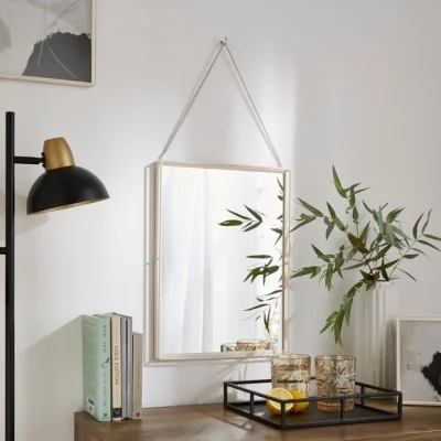 Dunelm London Rectangle Chain Hanging Mirror Cream